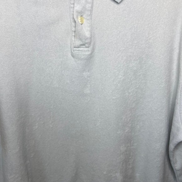 Ralph Lauren Polo Terry Cloth Polo Tee Sz Medium Light Blue/White VTG - Picture 3 of 7